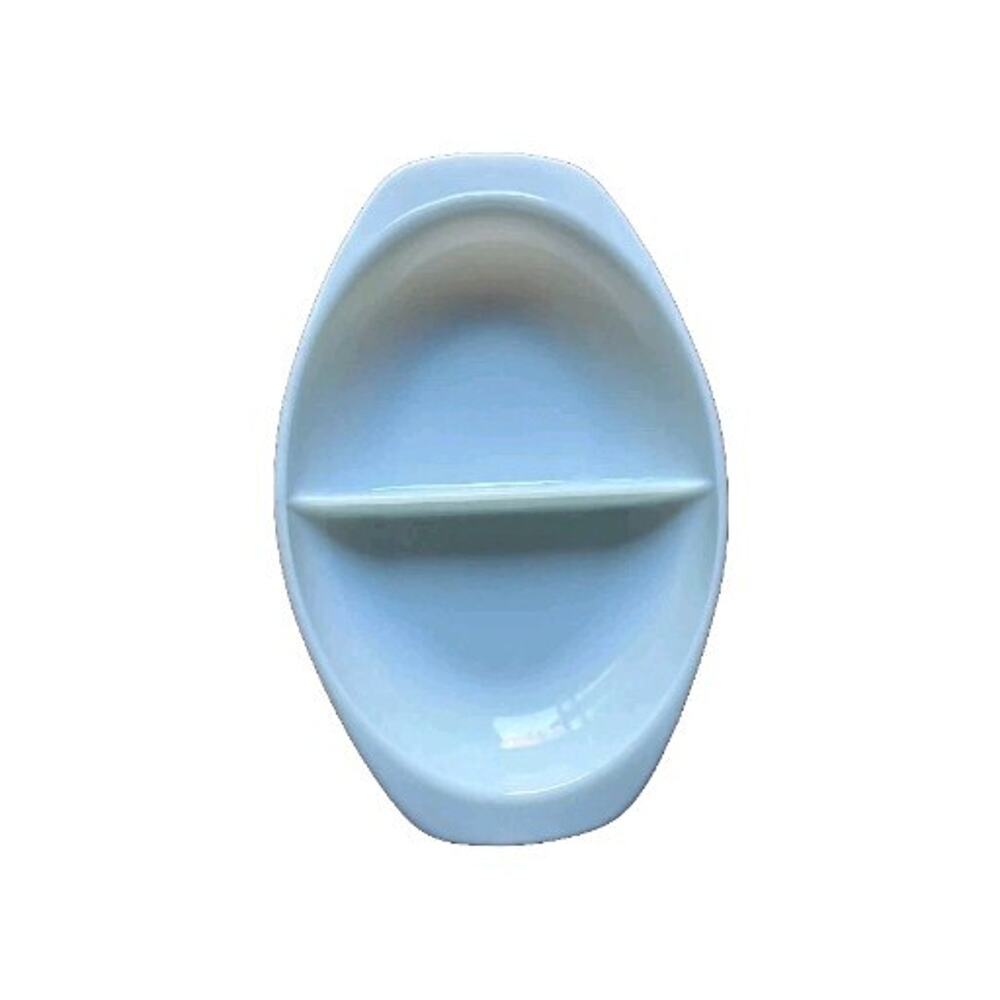 Vintage Pyrex white glass two section serving plate .